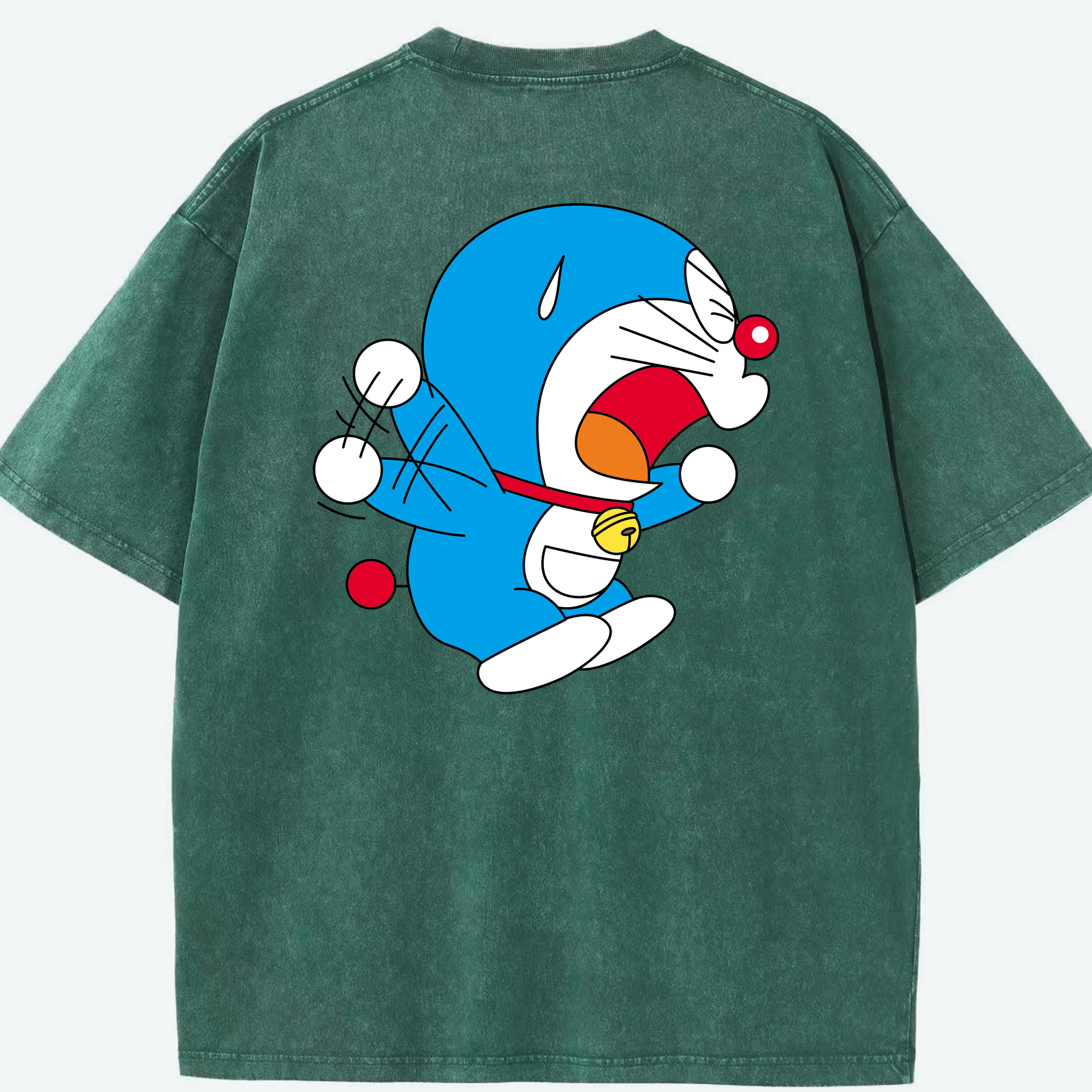 （画像用） ドラえもん Doraemon 綿100% ヴィンテージ風 半袖Tシャツ（背面プリント）